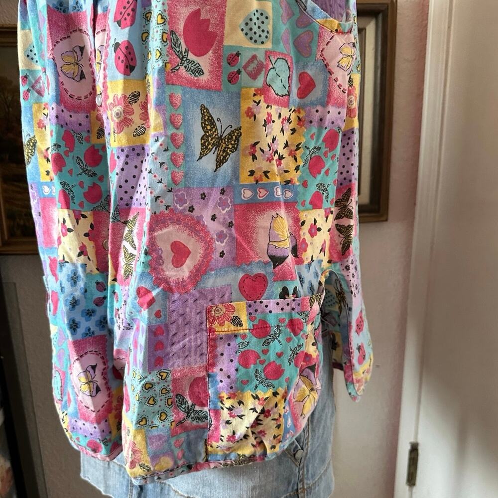 Simply Basic Multicolor Graphic Print Button Up T… - image 3